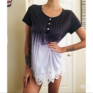 Pleated Ombré Blouse